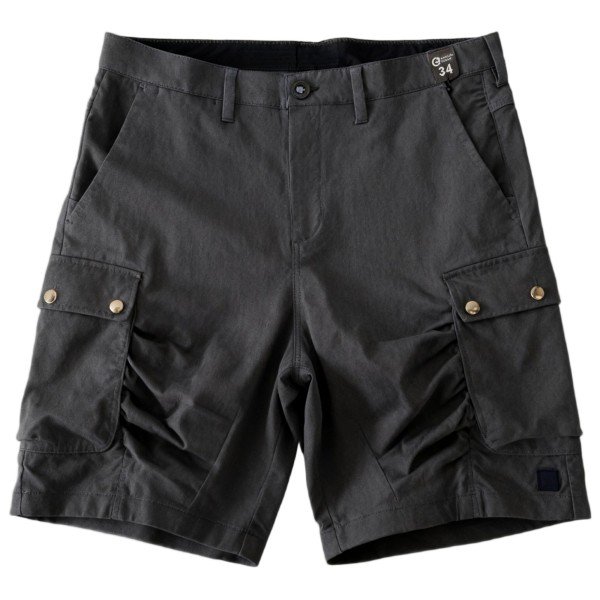 Men's Dark Gray Cargo Shorts with Button-Flap Pockets
