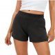 Women's Black Ribbed Knit Elastic Waist Shorts