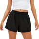 Women's Black Oversized Elastic Waist Casual Shorts