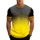 Men's Black & Yellow Gradient Striped Crew Neck T-Shirt