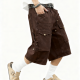 Chocolate Brown Utility Cargo Shorts