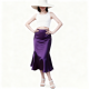 Purple Satin Mermaid Midi Skirt