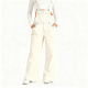 Ivory Denim Overalls Wide-Leg Pants
